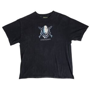 Vtg 2004 Halo 2 Video game Promo T-shirt Mens Size L 2000s Gaming Tee Y2K Black